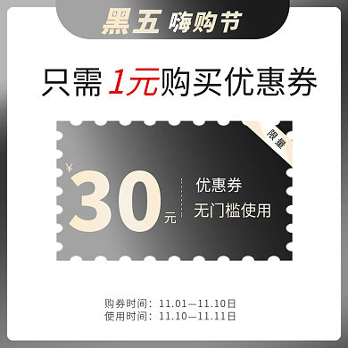 黑五优惠券主图黑金