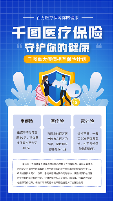 医疗保险产品推广手机海报