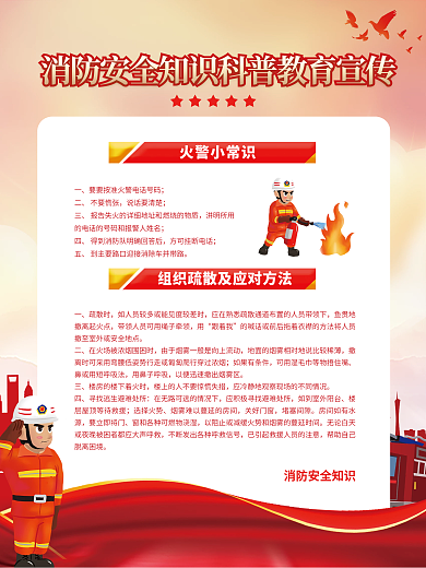 消防安全知识科普教育宣传海报
