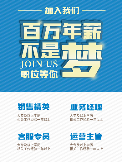 公司企业人才招聘诚聘百万高薪年薪海报设计