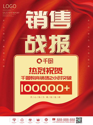千图教育销售喜报战报海报