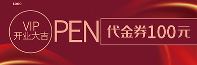 红色vip开业代金券优惠券