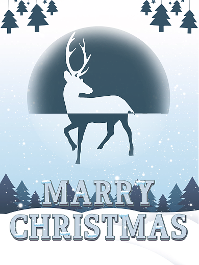 圣诞节节日海报剪影