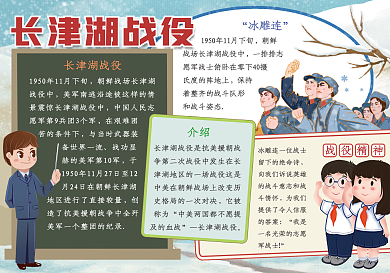 可爱长津湖战役校园手抄报