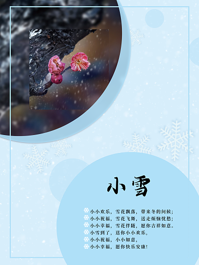 小雪节气海报简约