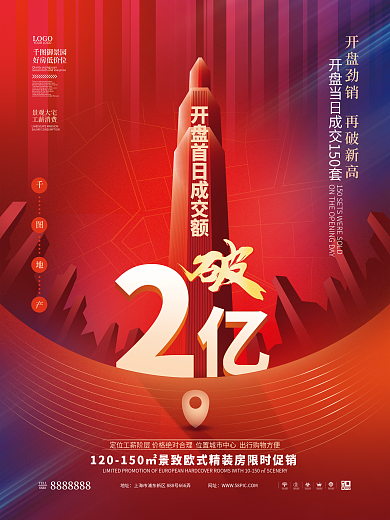 简约创意地产营业额成交量喜报战报