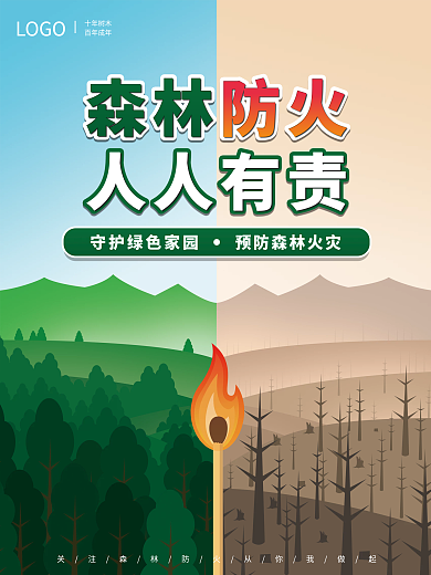 森林防火人人有责宣传海报