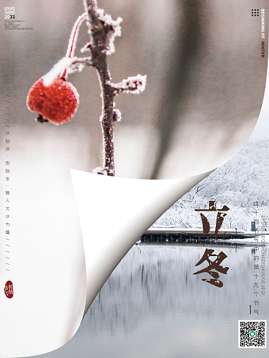冬季立冬小雪大雪海报设计