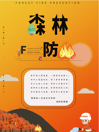 森岭防火人人有责海报