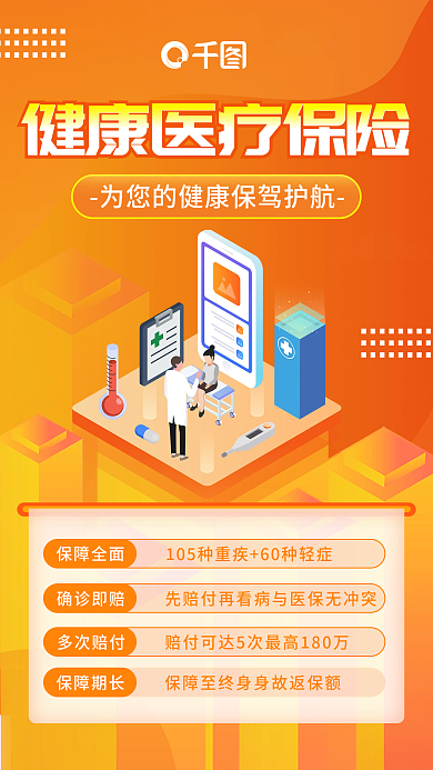 医疗保险产品推广手机海报