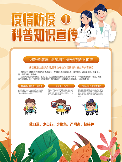 疫情防疫抗疫科普知识宣传系列海报