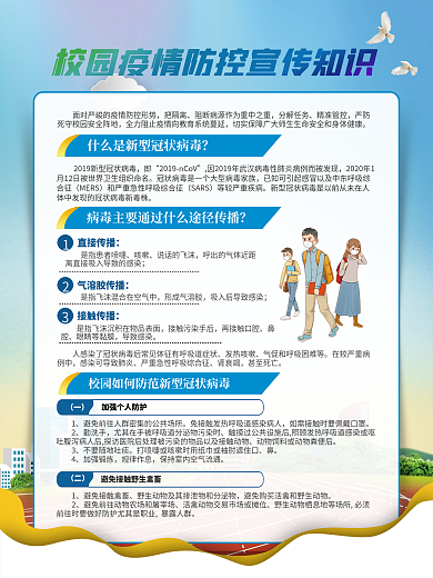 校园疫情防疫抗疫科普知识宣传系列海报