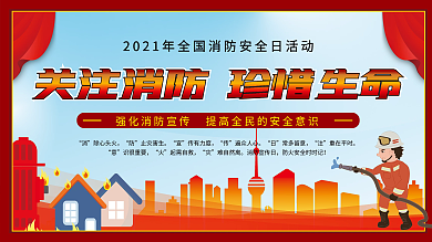 消防宣传日宣传展板