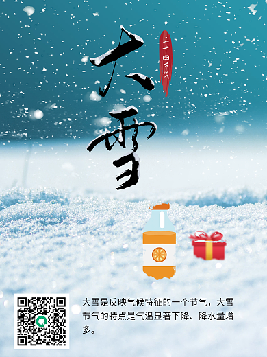 二十四节气小雪大雪节日海报