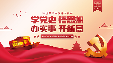 党史学习教育建党101周年党建海报展板