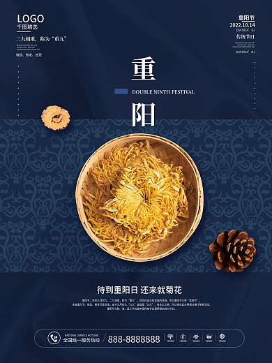 简约九九重阳节摄影图节日海报