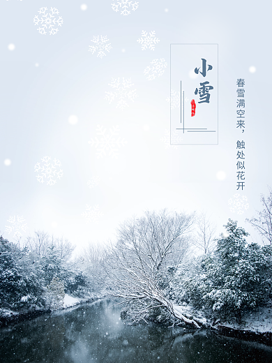 小雪大雪节日创意海报