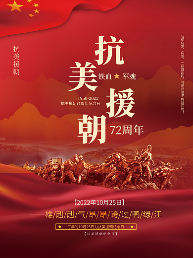 抗美援朝纪念日海报