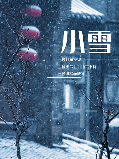创意小雪摄影图节日海报