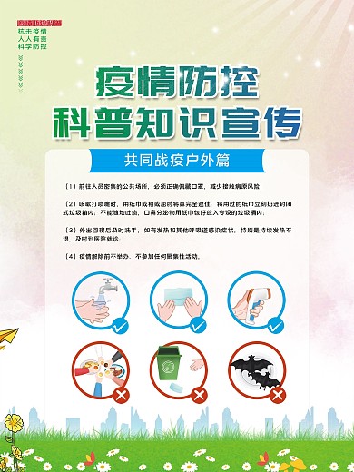 疫情防疫抗疫科普知识宣传系列海报3
