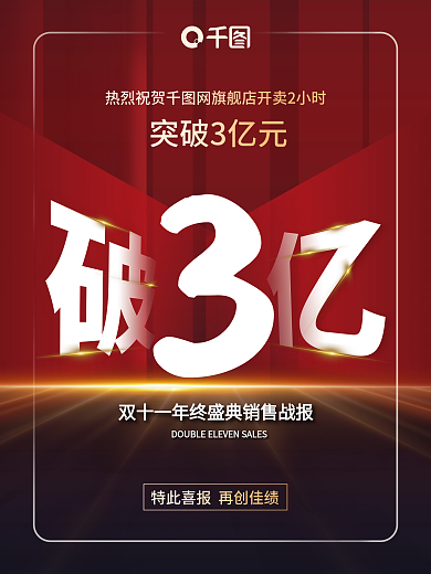 创意双11双十一狂欢购战报喜报海报