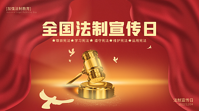 全国法制宣传日公益党建海报展板