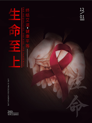 公益宣传艾滋病日海报