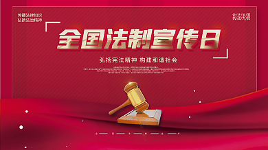 简约风全国法制宣传日公益展板