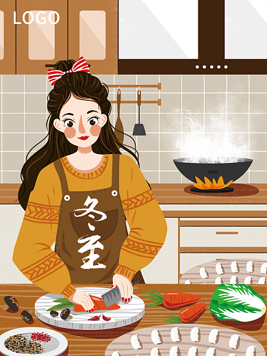 冬至包饺子下水饺海报