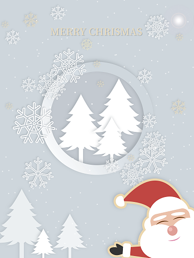 简约圣诞新年下雪大雪雪花圣诞老人