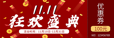 双十一喜庆优惠券