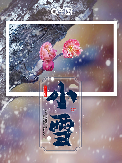 二十四节气小雪简约节日海报