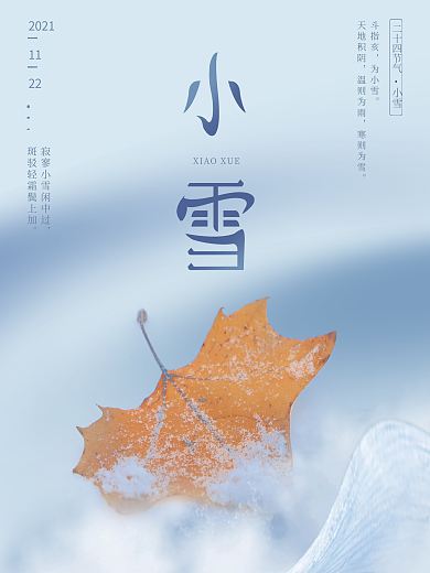 简约房地产小雪大雪节气节日海报海报