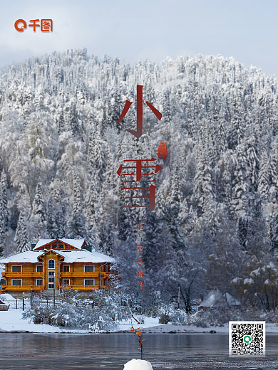 小雪二十四节气中国传统文化海报简约摄影图