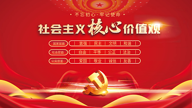 红色社会主义核心价值观党建展板海报背景