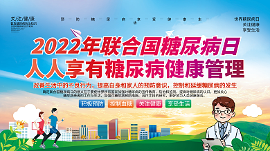 世界糖尿病日内容型展板上下一套