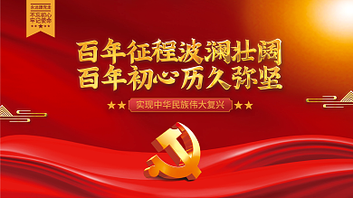 建党100周年党史学习教育党建海报展板