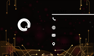 红黑色渐变大气简约科技感线条商务名片