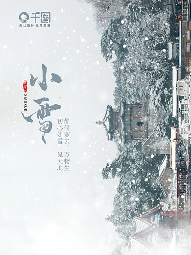 大气冬天冬至大雪小雪24节气宣传海报