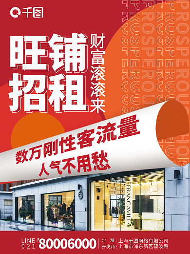 房地产旺铺出租海报