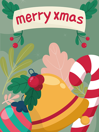 时尚扁平风格圣诞海报