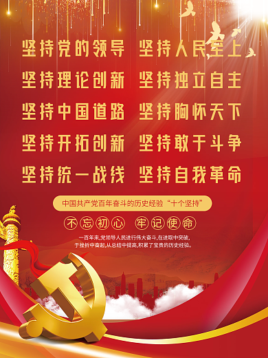 中国百年奋斗的历史经验宣传海报