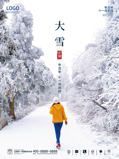 大雪海报冬季二十四节气传统节日冬天雪花