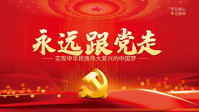 党建风建党百年党史中国梦不忘初心党政展板