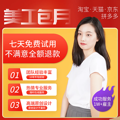 简约风电商美工包月设计服务主图直通车图