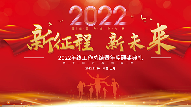 2022新年公司企业年会年终盛典背景展板