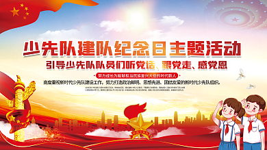 少先队员建队纪念日专题活动展板