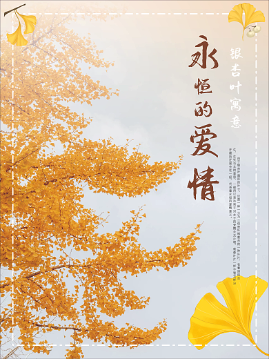 秋季银杏叶背景海报