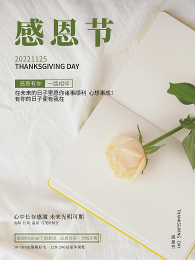 感恩节房地产宣传海报