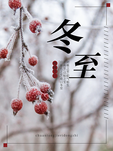 冬至海报小清新简约节日海报